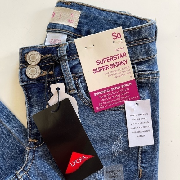 SO Girls Superstar Super Skinny Jean - 5 - Picture 2 of 3